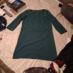 1960s Green 3/4 Sleeve Cocktail Dress Sz Small In Womens