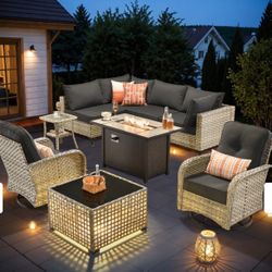Brand New Patio Outdoor Furniture Set With Fire Pit 