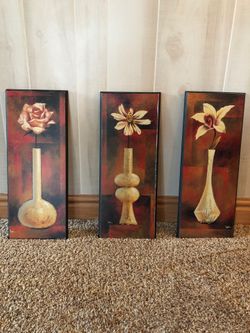 3 wall flower pictures