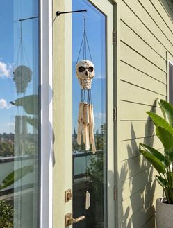 Hanging Skeleton Windchime Outdoor Halloween Decor