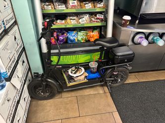 Black Electric Folding Scooter with Rear Storage
