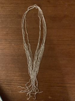 Fifties-inspired Silver-Beaded Necklace