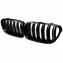 F10 Grille, Front Kidney Grill for 2010-2016 BMW 5 Series F10 F11 And F10 M5 (Single Slat Gloss Black Grill, 2-pc Set)