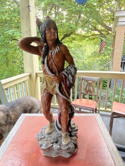 Indian Statue.  Large.  Vintage.  Over 2 Feet Tall.  