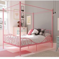 Twin Bed Frame Pink With Mattress 