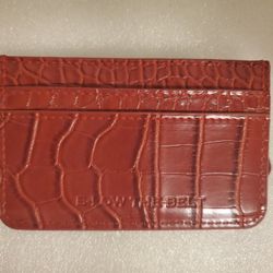 B-Low The Belt Los Angeles Designer Red Croc Print Card Holder Coin Wallet Case