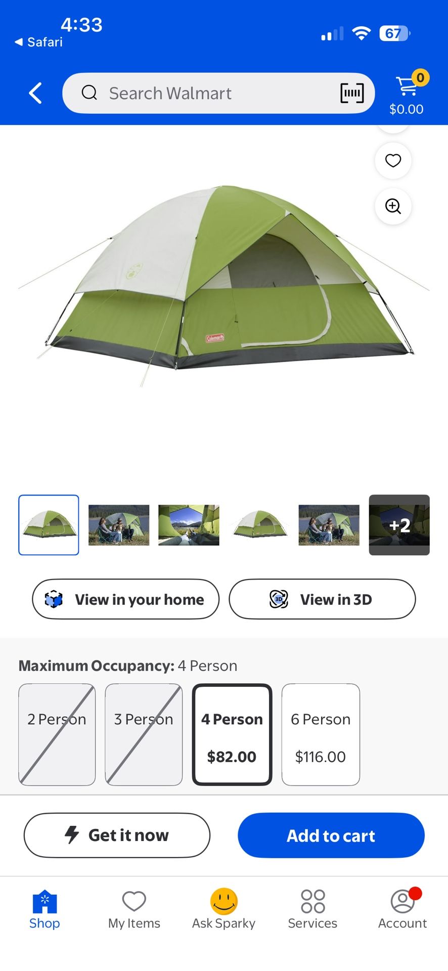 Coleman Sundome 4 Person Tent