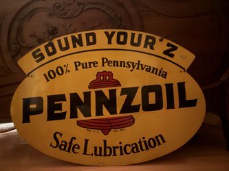 VINTAGE PENNZOIL double sided sign