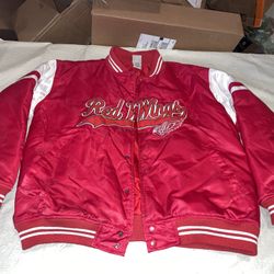 Detroit Red Wings Jacket Mens Large Sewn Clean Nylon Button Puffy Nhl Vintage