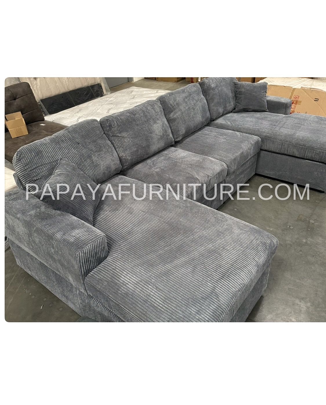 New! Plush U-Shaped Sectional, Sectionals, Sofa, Modular Sectional, Couch, Sofa, Sectional With Chaise, Double Chaise Sofa, Grey Sofa, Grey Couch Dime