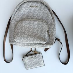 Michael Kors Backpack + Matching Card Holder Set 