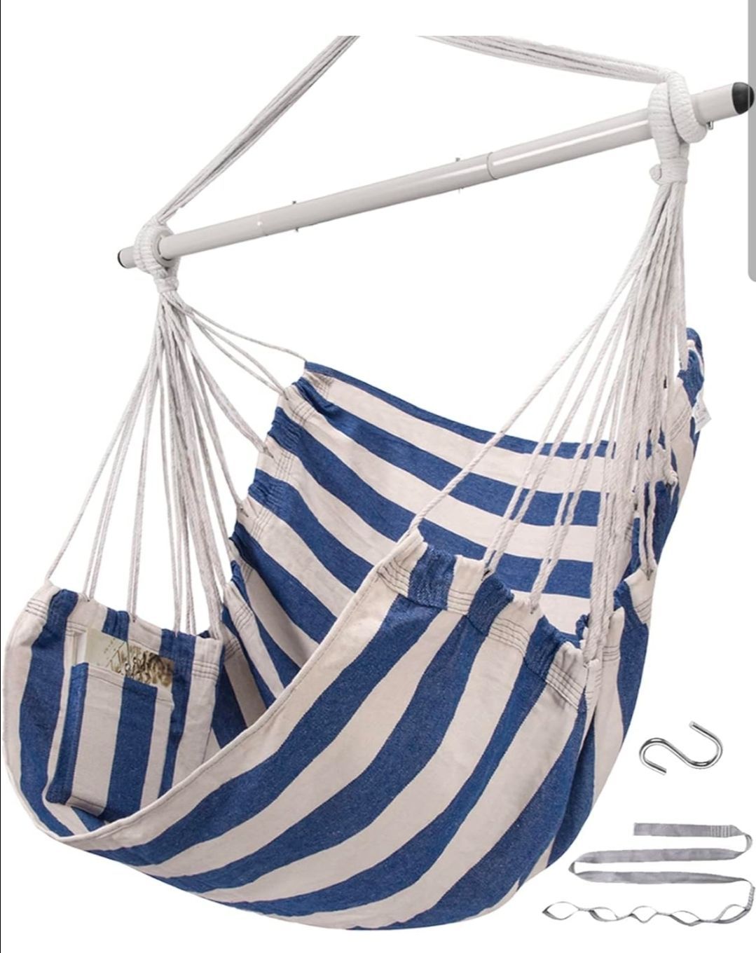 ADVOKAIR Hammock Chair Swing, Heavy-Duty Hanging Rope Swing Seat Supports 500 Lbs, Ideal for Outdoor Patio, Backyard, Porch, Deck