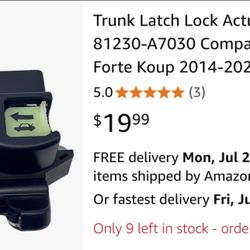 Latch lock Actuator For Trunk
