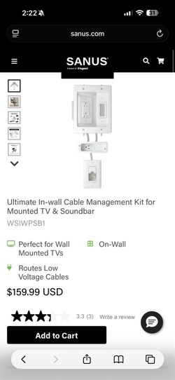 Sanus In-Wall Power Kit