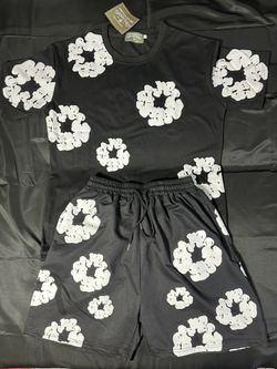 Denim Tears Black Shorts Set Unisex’s 