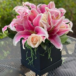 Fancy Flower and Box Vase - Different Flower Options