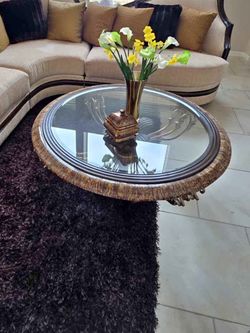 Round Glass Top Coffee Table