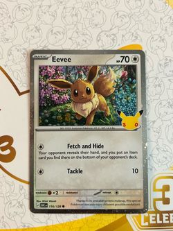 Eevee #116 30th Celebration Anniversary Pokemon TCG Cosmo Holo Exclusive Booster