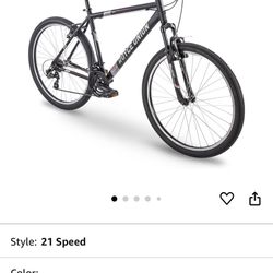 ROYCE UNION RMT 27.5" Mens 21-Speed All-Terrain Mountain Bike, 22" Aluminum Frame, Twist Shift, Matte Black