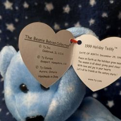 (Rare)Collection 1999 Christmas Teddy Beanie Bear 