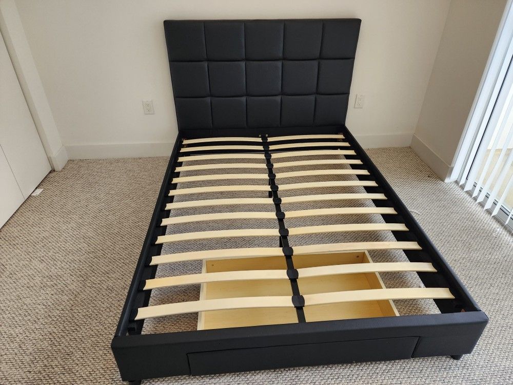 Cama Queen Con Gaveta De Almacenamiento... Queen Bed Frame With Storage
