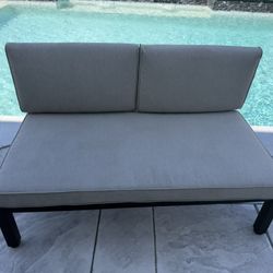 PHI VILLA Outdoor Patio Loveseat Couch with Cushions - Light Grey