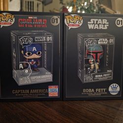 Funko Pop Die Cast Exclusives Marvel Captain America Star Wars Boba Fett 