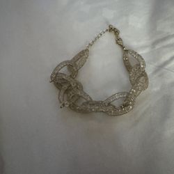 crystal chain gold bracelet.