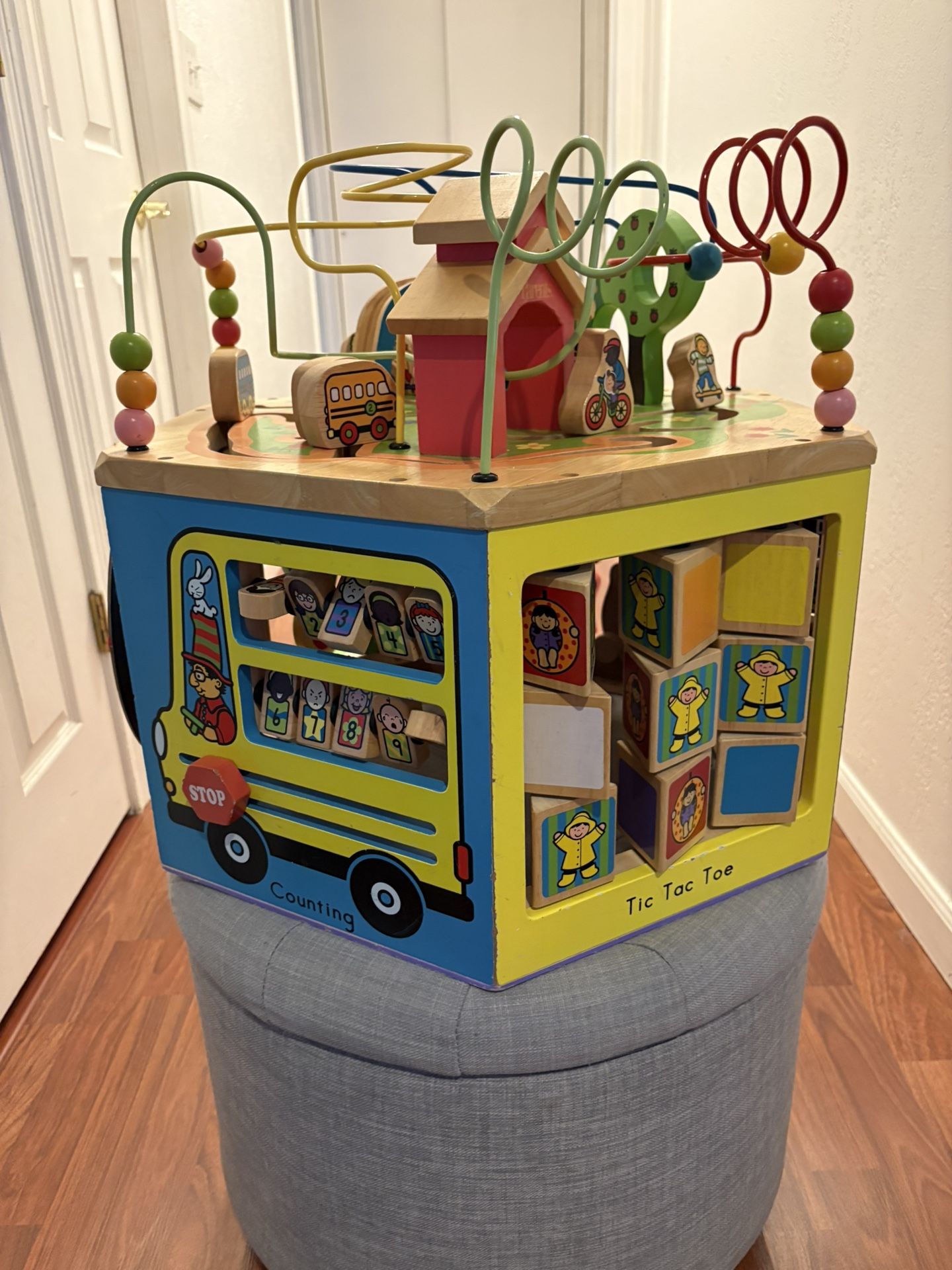 Wooden Activity Cube – Great Condition!