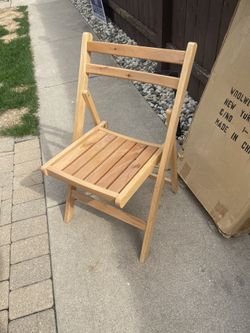 4 Slated Brown Wooden Chairs