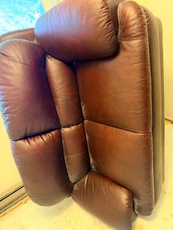 Brown Leather Reclining Loveseat – $150 OBO