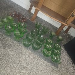 Vintage Green Uranium Depression Glass