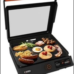 ckstone E-Series 17" Electric Tabletop Griddle with Hood, Black