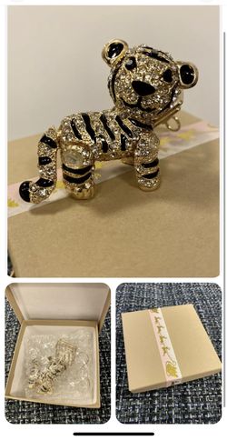 3D Crystal Animal Siberian Tiger Charm Christmas Ornament with Gift Box