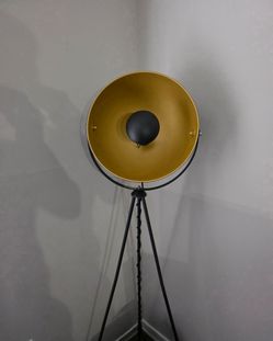 Tripod Floor Lamp with Large Dome Shade