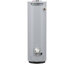 NEW NEVER USED IN BOX AO SMITH 74 GALLON GAS WATER HEATER WITH FACTORY WARRANTY FOR 6 YEARS
