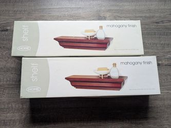 Lot of 2 Mahogany Finish 18" Accent Shelves