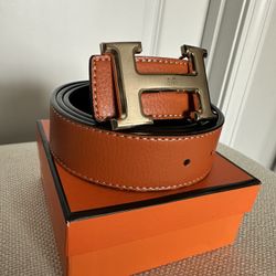 H Orange/Black Designer Belt Men’s (All Sizes Available)