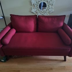Charming Dark Red Loveseat!