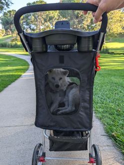 Black Pet Stroller with Mesh Window