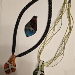2 Necklaces With Pendants 16" And 18" Interchangeble