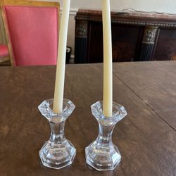 Pair Crystal Candlesticks Dumbbell Shape