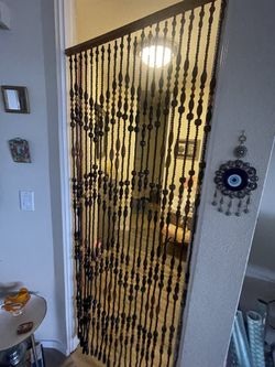70’s Vintage 22 Wooden Bead Strand Door 