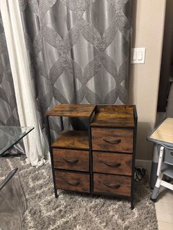 Rustic Industrial 5-Drawer Storage Dresser