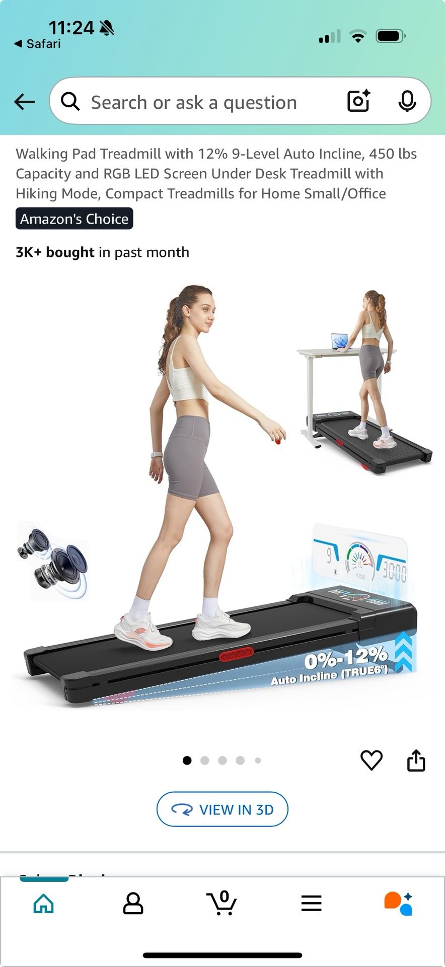 TRAILVIBER WALKING PAD TREADMILL WITH 12% 9-LEVEL AUTO INCLINE, 450 LBS CAPACITY AND RGB LED SCREEN UNDER DESK TREADMILL WITH AUTO INCLINE AND HIKING