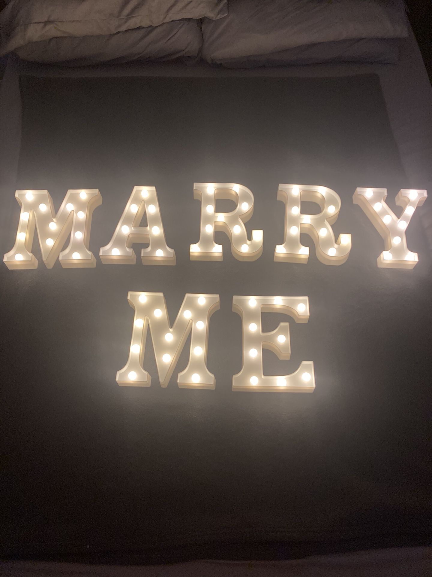 Marry Me Light Up Letters.