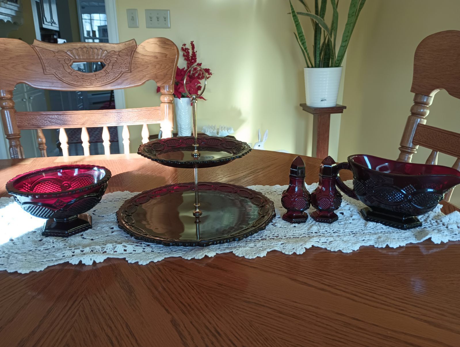 Assorted Avon Ruby Red Dishware