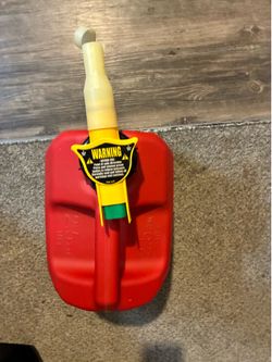 Red Plastic Gas Can with Spout 2.5 gallon