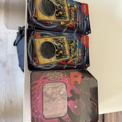 Pokemon booster packs and tin