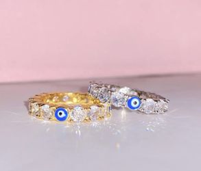 Gold Plated Evil Eye eternity style ring
